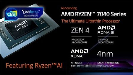 CES 2023: AMD Ryzen Mobile 7000 Series với tiến trình 4nm, RDNA 3 và tích hợp NPU xử lý AI thông minh
