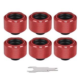 Pacific C-PRO G1/4 PETG Tube 16mm OD Compression – Red (6-Pack Fittings)