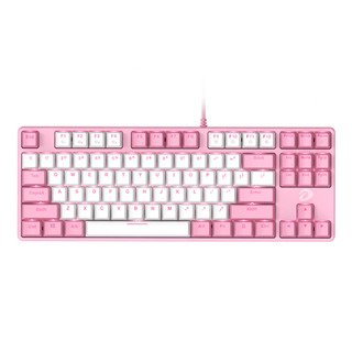 DareU EK87 Pink White - Pink LED - Brown D Switch