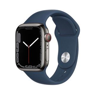 Apple Watch Series 7 41mm (4G) Viền thép xám, dây cao su xanh dương