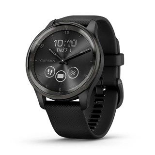 Garmin Vivomove Trend - Stainless Steel Bezel with Black Case and Silicone Band