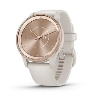 Garmin Vivomove Trend - Stainless Steel Bezel with Ivory Case and Silicone Band