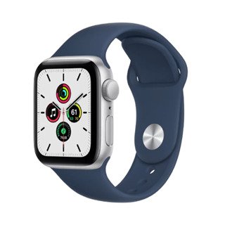 Apple Watch SE 2021 44mm Viền nhôm bạc, dây cao su xanh