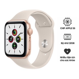 Apple Watch SE 2021 44mm Viền nhôm vàng đồng, dây cao su màu ánh sao