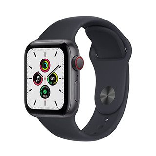 Apple Watch SE 2021 44mm Viền nhôm xám không gian, dây cao su đen bóng đêm