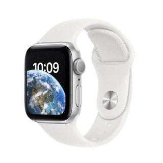 Apple Watch SE 2022 40mm Viền nhôm bạc, dây cao su trắng