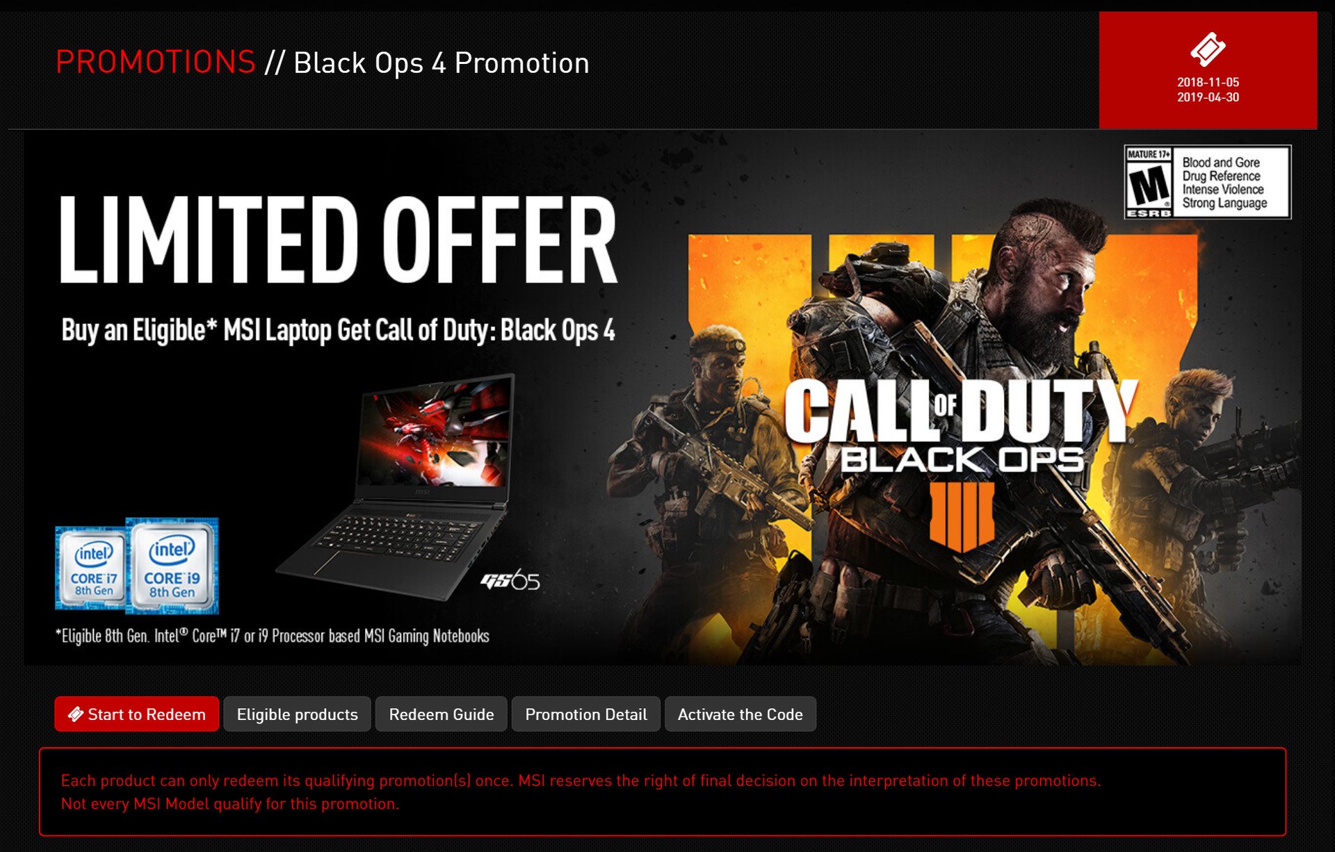 Sắm laptop MSI nhận code game Call of Duty: Black Ops 4 h3