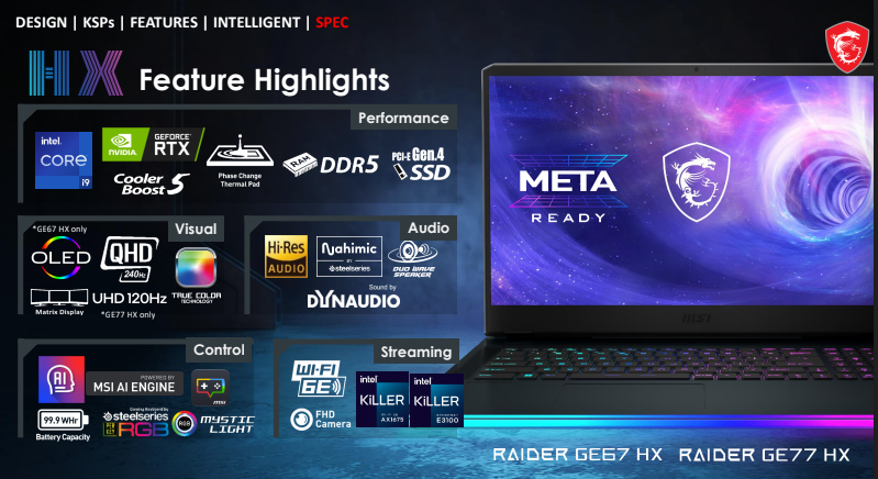 Ra mắt MSI GE77 và GE67: laptop gaming trang bị Alder Lake HX mới